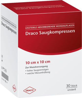 SAUGKOMPRESSEN unsteril 10x10 cm Draco